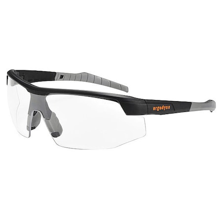 SKOLL, Safety Glasses, Anti-Fog, Clear Lens, Matte Black Frame, Half-Frame