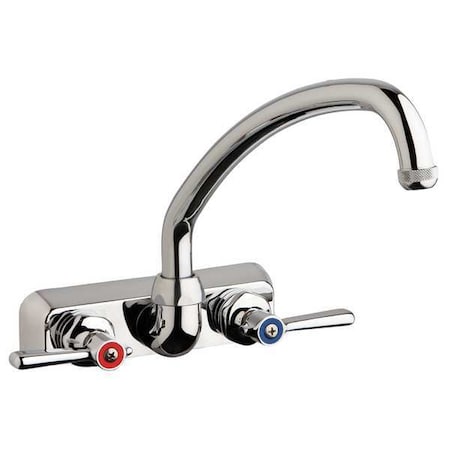 Low Arc Kitchen Faucet, Manual, 4" Mount, 2 Hole Commercial