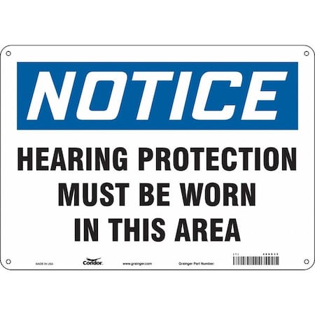 Safety Sign, 10 in Height, 14 in Width, Aluminum, Horizontal Rectangle, English, 466G35