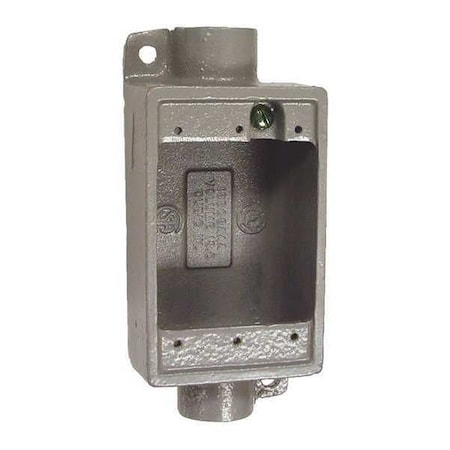 Electrical Box, 50 cu in, FDC Box Type, 1 Gang, Malleable Iron, Rectangular Shape