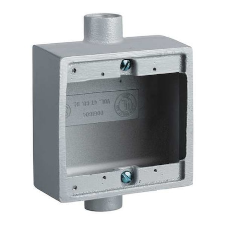 Electrical Box, 50 cu in, FDC Box Type, 2 Gangs, Aluminum, Rectangular Shape