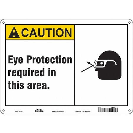 Safety Sign, 10 in Height, 14 in Width, Polyethylene, Horizontal Rectangle, English, 466U60