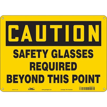 Safety Sign, 10 in Height, 14 in Width, Polyethylene, Horizontal Rectangle, English, 466V39