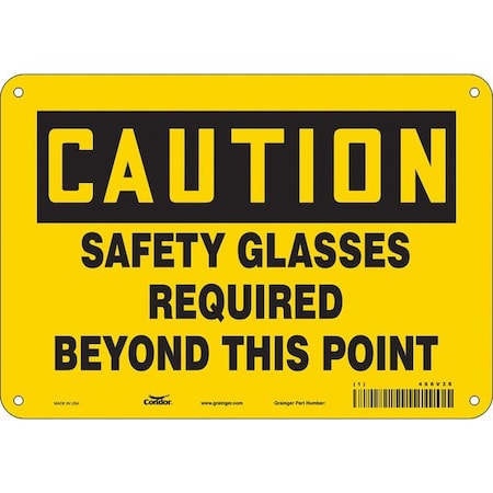 Safety Sign, 7 in Height, 10 in Width, Polyethylene, Vertical Rectangle, English, 466V38