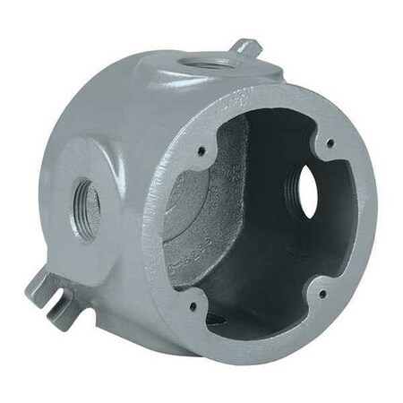 Electrical Box, 45 cu in, Outlet Box Type, 1 Gang, Aluminum, Round Shape