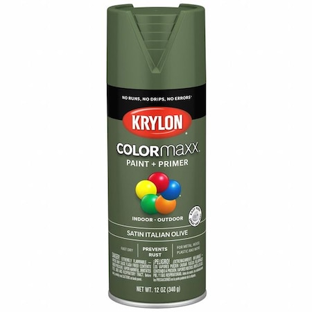 Spray Paint, Italian Olive, Satin, Solvent, 12 oz