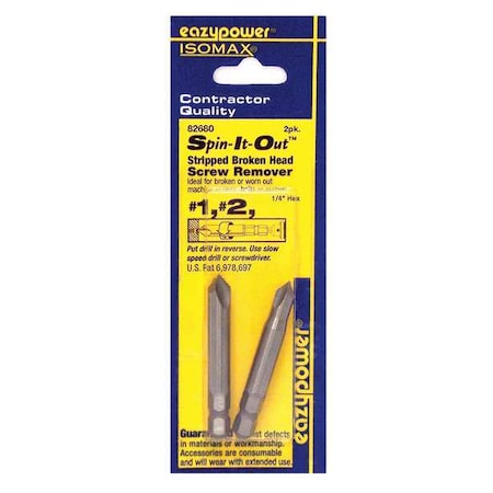 Damaged Screw Remover,No.1,No.2,PK2