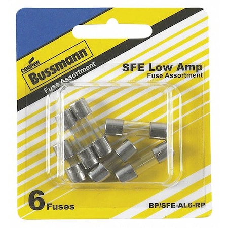 Glass Fuse Kit, SFE Series, 6 Fuses Included, 4 to 9A, 32V AC