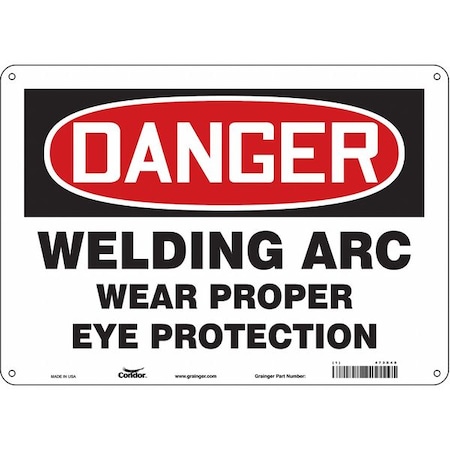 Safety Sign, 10 in Height, 14 in Width, Aluminum, Horizontal Rectangle, English, 473X40