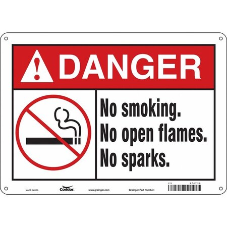 Safety Sign, 10" H, 14 in W,  Horizontal Rectangle, English, 474T38