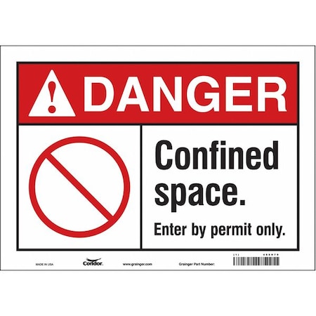 Safety Sign, 10 in Height, 14 in Width, Vinyl, Horizontal Rectangle, English, 465H70