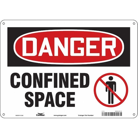 Safety Sign, 10 in Height, 14 in Width, Aluminum, Horizontal Rectangle, English, 465J14