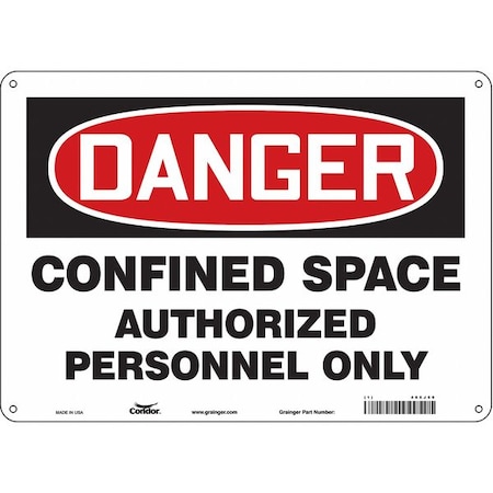 Safety Sign, 10 in Height, 14 in Width, Aluminum, Horizontal Rectangle, English, 465J50