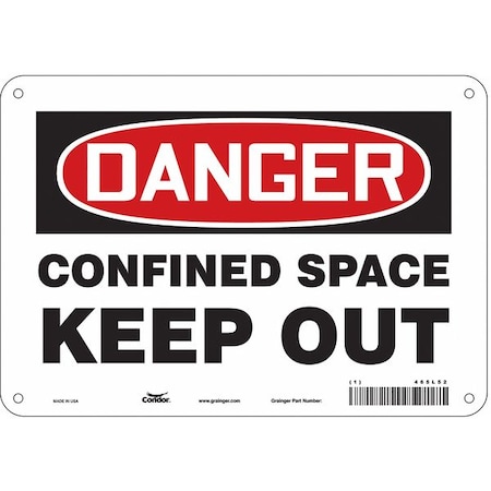 Safety Sign, 7 in Height, 10 in Width, Polyethylene, Vertical Rectangle, English, 465L52