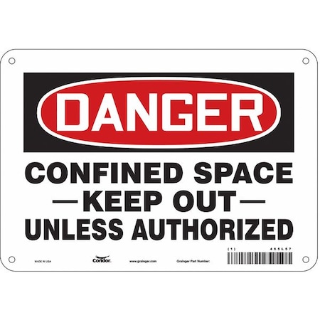 Safety Sign, 7 in Height, 10 in Width, Aluminum, Vertical Rectangle, English, 465L57