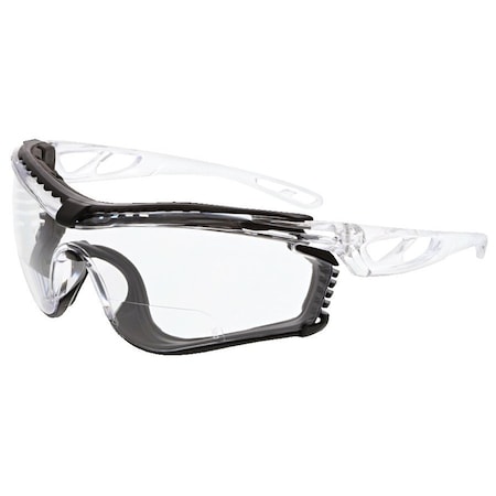 Checklite(R) CL5 Bifocal Safety Glasses, Gray Wraparound Frame, 2.0 Diopter, Gray Lens, Universal