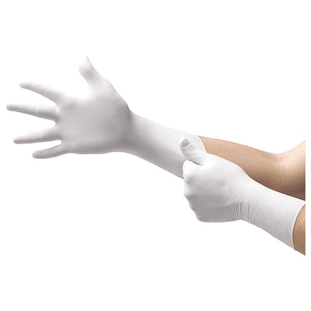 Sterile Cleanroom Gloves, 5 ISO Class, Polyisoprene, 11 1/2 in L, 8.6 mil, White, M, 200 PK