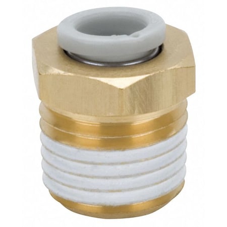 Push-Fit Adapter Fitting, Push-to-Connect x MBSPT, 12mm Tube OD, 3/8 in Pipe Size, Brass
