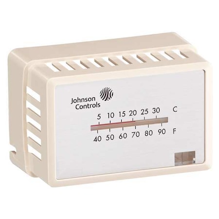Pneumatic Thermostat Cover, White, Mounting Style: Horizontal, Thermometer, Single Window