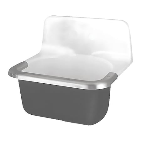 Wall Mount, 2 Hole, Not Applicable, Black/White, Utility Sink