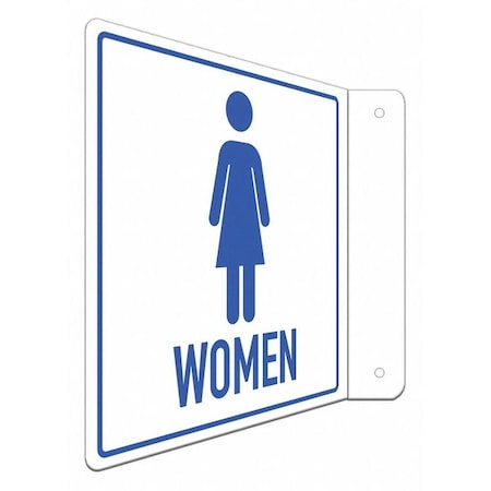 Women (w Sym), 8 in W x 8 in H, L-Shape Projection, Aluminum, LCFL-0041-NA_8x8