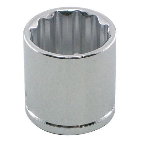 WESTWARD 3/8 in Drive, 11/32" SAE Socket, 12 Points, Chrome, 11/32 in