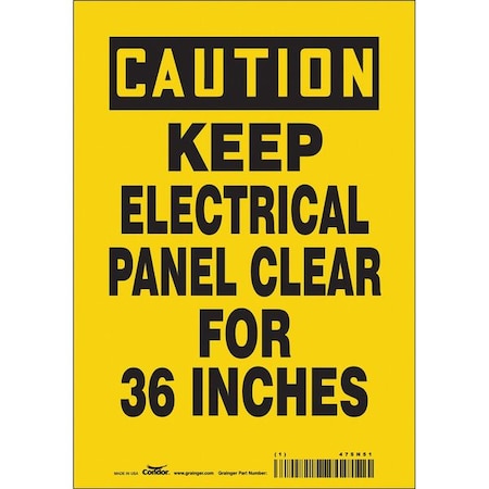 Safety Sign, 10 in Height, 7 in Width, Vinyl, Horizontal Rectangle, English, 475N51