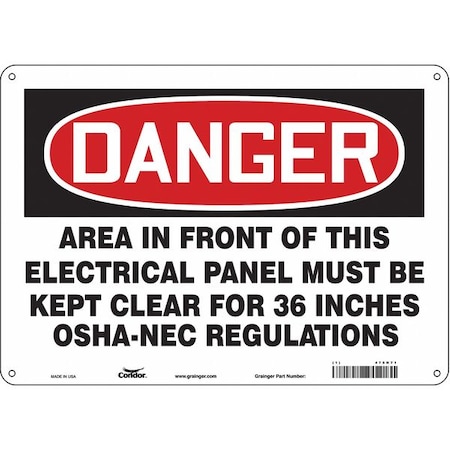 Safety Sign, 10 in Height, 14 in Width, Polyethylene, Horizontal Rectangle, English, 475N71