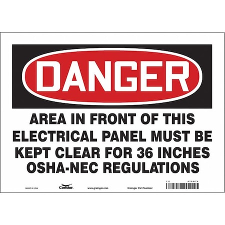 Safety Sign, 10 in Height, 14 in Width, Vinyl, Horizontal Rectangle, English, 475N74