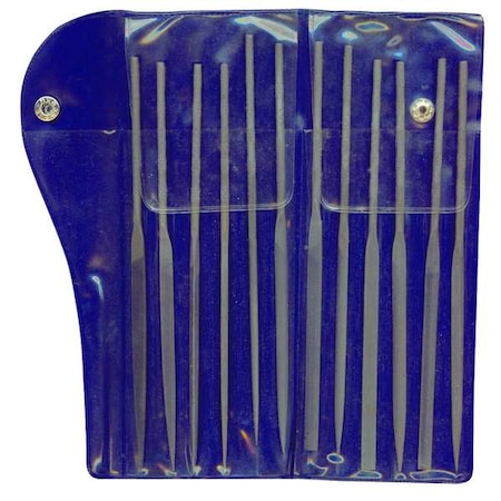 Needle File Set,2 Cut,7.2 In,12 Pc