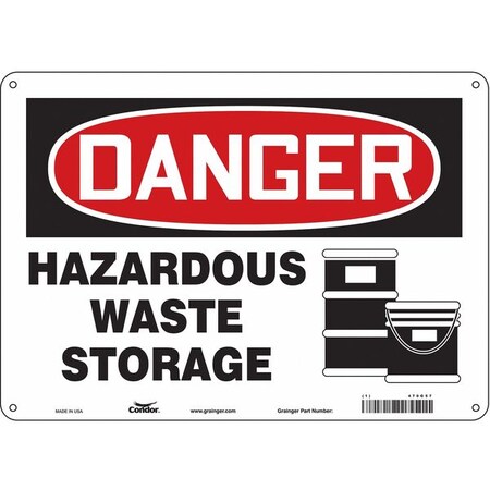 Safety Sign, 10 in Height, 14 in Width, Aluminum, Horizontal Rectangle, English, 470G57