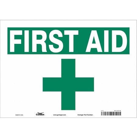 First Aid, 14 in W x 10 in H, Horizontal Rectangle, Vinyl, 471V18