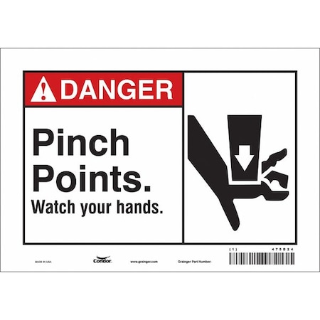 Safety Sign, 7 in Height, 10 in Width, Vinyl, Vertical Rectangle, English, 475D24