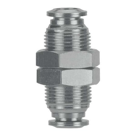 Push-Fit Adapter Fitting, Push-to-Connect x Push-to-Connect, 6mm Tube OD, Stainless Steel