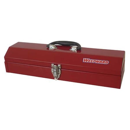 WESTWARD Tool Box, Steel, Red, 19 in W x 6 in D x 4 in H