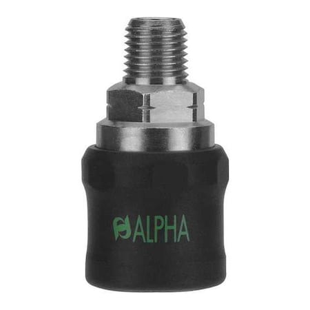 Safety Exhaust Coupler,1/4",Brass,45 cfm