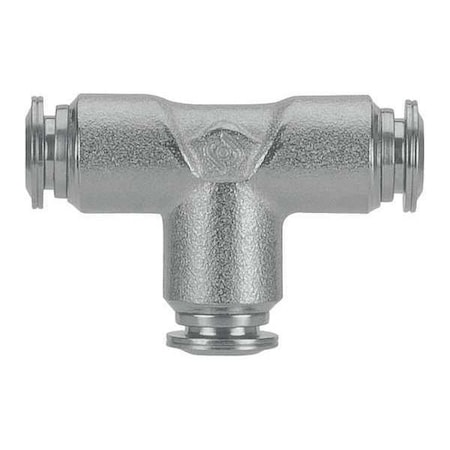 Push-Fit Tee Fitting, Push-to-Connect x Push-to-Connect x Push-to-Connect, 1/4 in Tube OD