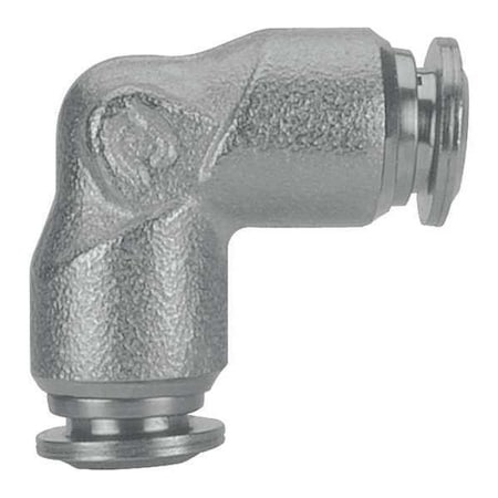 Push-Fit Elbow Fitting, Push-to-Connect x Push-to-Connect, 1/2 in Tube OD, Stainless Steel
