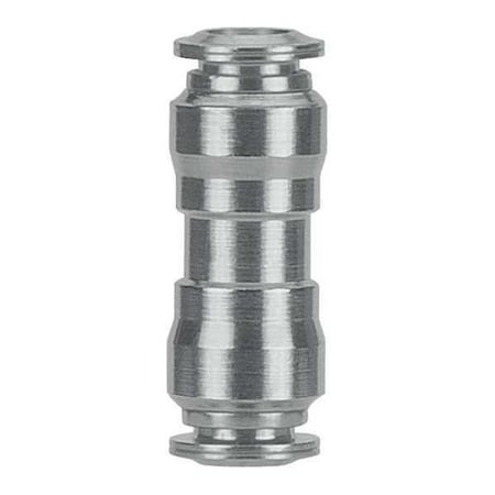 Push-Fit Adapter Fitting, Push-to-Connect x Push-to-Connect, 3/8 in Tube OD, Stainless Steel