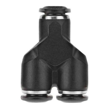 Push-Fit Tee Fitting, Push-to-Connect x Push-to-Connect x Universal, 14mm Tube OD, 3/8 in Pipe Size
