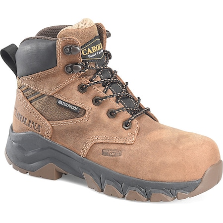 Sage, Women's Work Boot, 7 1/2 M, Leather, 6 in Height, Light Brown