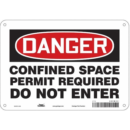Safety Sign, 7 in Height, 10 in Width, Polyethylene, Vertical Rectangle, English, 465M20