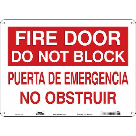 Safety Sign Emergency Exit, Polyethylene, 14 in W, 10 in H, White