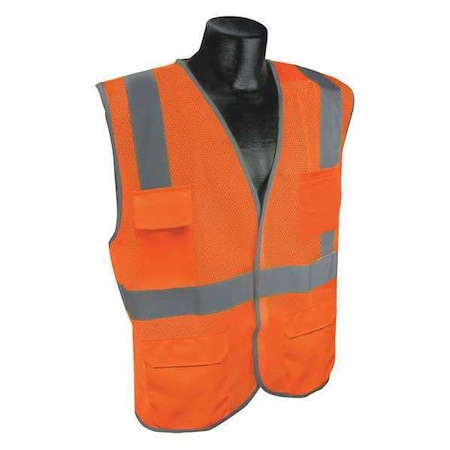 High Visibility Vest,Orange/Red,4XL/5XL