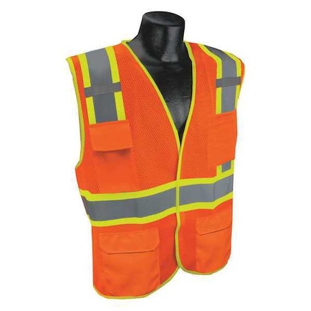 High Visibility Vest,Orange/Red,4XL/5XL