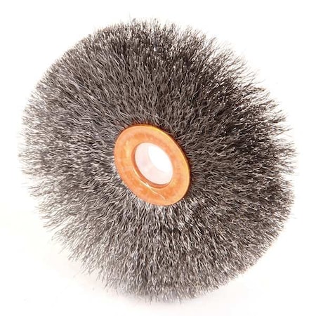 Crimped Wire Wheel Wire Brush, Arbor, 3"