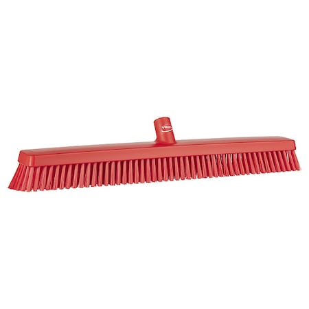 24 in Sweep Face Broom Head, Soft/Stiff Combination, Red