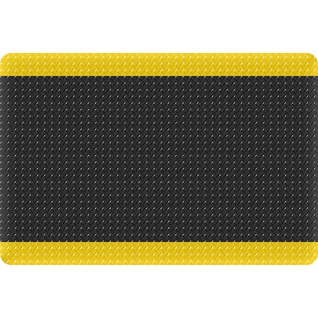Antifatigue Mat, 2 ft L x 3 ft W, 11/16 in Thickness, Vinyl, Black/Yellow