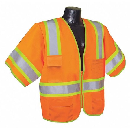 High Visibility Vest,Orange/Red,3XL