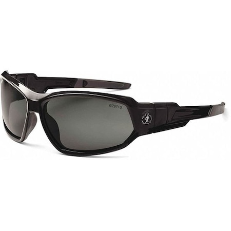 LOKI, Safety Glasses, Uncoated, Smoke Lens, Black Frame, Full-Frame